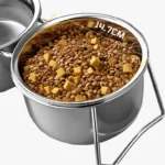 Bol en inox pour animaux avec un diamètre de 14,7 cm.