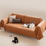 Housse de canapé orange haut de gamme extensible anti-griffure