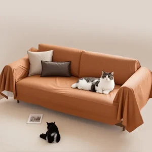 Housse de canapé orange haut de gamme extensible anti-griffure